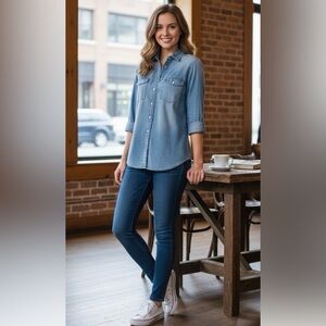 JCREW Denim Button-Up Shirt SZ 10